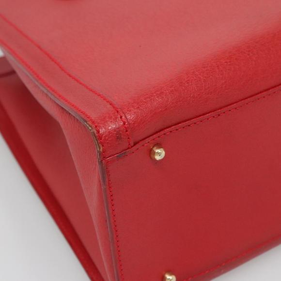 GUCCI Bamboo Hand Bag Leather Red Gold 002 2853 0260 0 Auth...